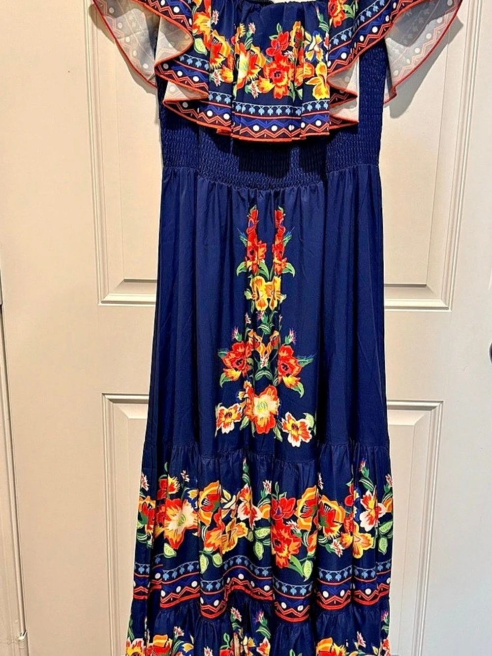 SHEIN Floral Maxi Dress in Blue & Orange Size XL New, never worn